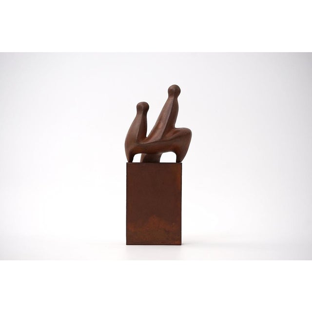 Abstract Cast Iron Two-Piece Zezootier & Reiter Sculpture by Gertraude Zebe, 2003 For Sale - Image 4 of 16