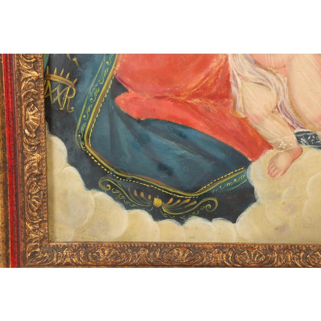 Paint Our Lady of Refuge for Sinner, Oil on Tin, 19th Century For Sale - Image 7 of 10