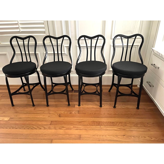 Metal Early 1900s Bistro Chairs - Set of 4 Attributed to Toledo Metal Furniture Co. For Sale - Image 7 of 12