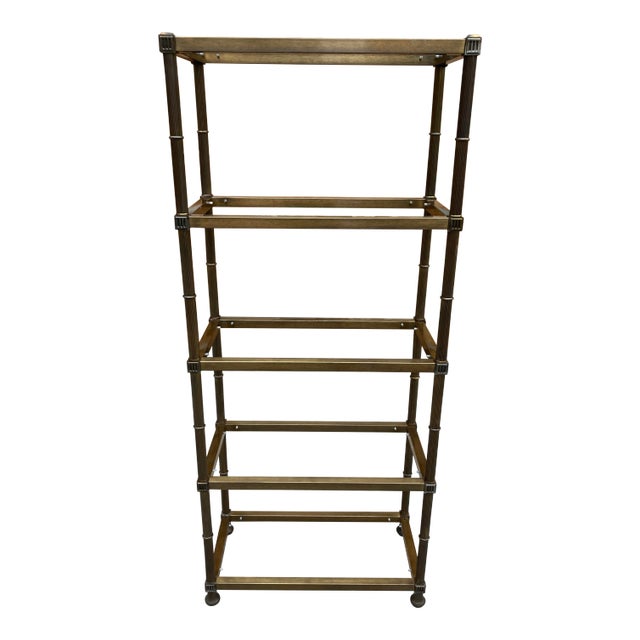 Aged Brass Étagère From Mastercraft For Sale