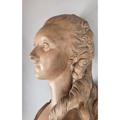 19th Century Terracotta Bust of Madame du Barry For Sale - Image 4 of 9