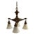 Early 20th-Century Brass 4-Globe Chandelier For Sale