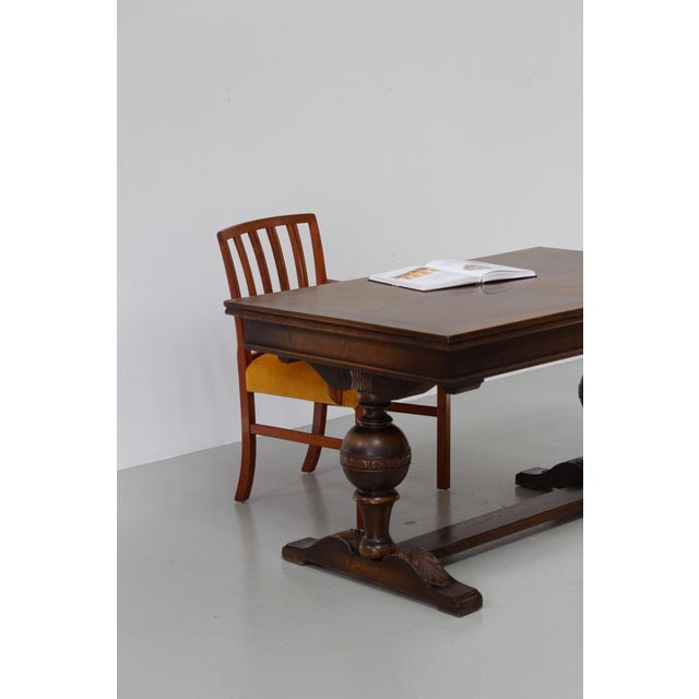 Antique Danish Oak Writing Desk, 1900s For Sale - Image 16 of 18