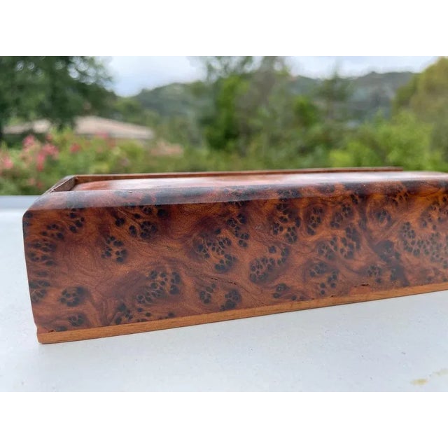 Decorative Brown Box in Light Wood, France, 1970s For Sale - Image 4 of 9