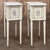 Late 20th Century Pair French Louis XVI Painted Side Tables ~ Nightstands With Carrara Marble For Sale - Image 13 of 18