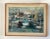 A quintessential, mid century painting by renowned artist Jean Kalisch. The stylized harbor scene is depicted in signature...