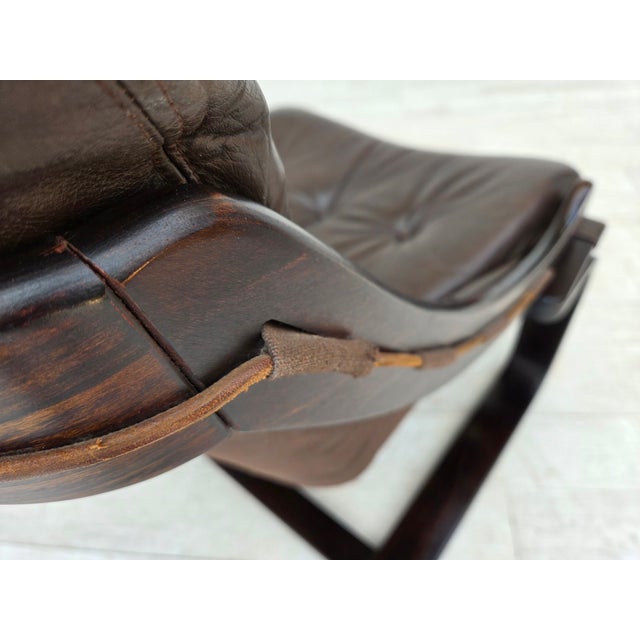 Swedish Armchair in Leather by Åke Fribytter, 1970s For Sale - Image 10 of 18