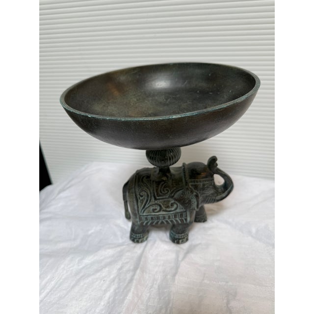 Indian Bronze Elephant Jardinière, Vintage For Sale - Image 3 of 12