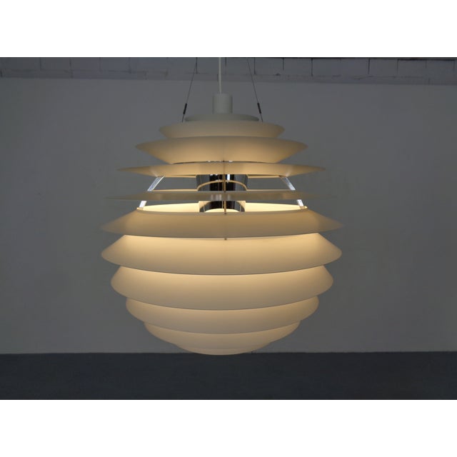 Metal PH Louvre Pendant Lamp by Poul Henningsen for Louis Poulsen, Denmark, 1950s For Sale - Image 7 of 18