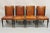Late 20th Century French Art Deco Style Brown Leather Ebonized Frame Dining Chairs - Set of 8 For Sale - Image 9 of 18