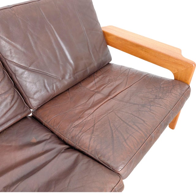 Brown Mid-Century Two-Seater Sofa from Arne Wahl Iversen For Sale - Image 8 of 11