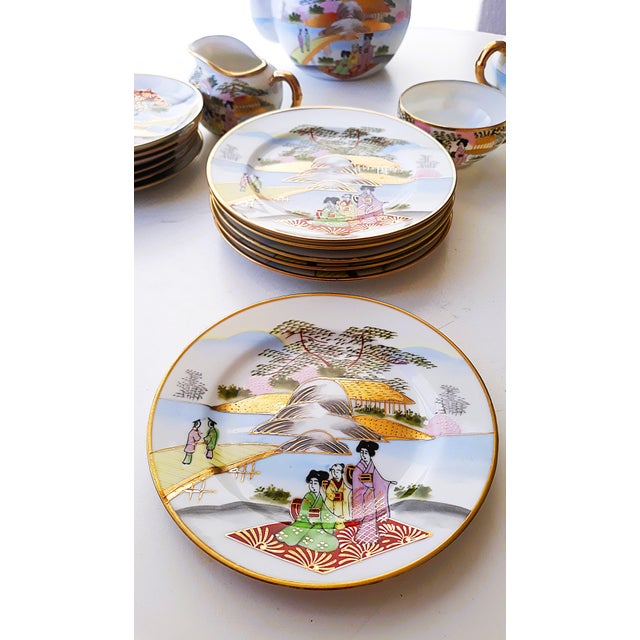 Vintage Japanese Porcelain Tea Service, 1950s, Set of 21 For Sale - Image 9 of 13