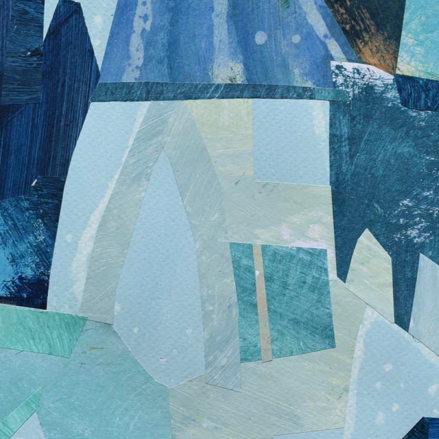 Blue Heaven - Original Architectural Abstract Collage Artwork on Paper by Maria C. Bernhardsson For Sale - Image 4 of 6