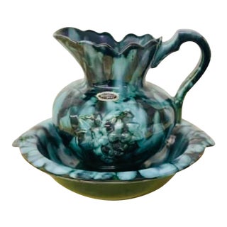 Late 20th Century Arkansas Pottery Pitcher and Basin - 2 Pieces For Sale