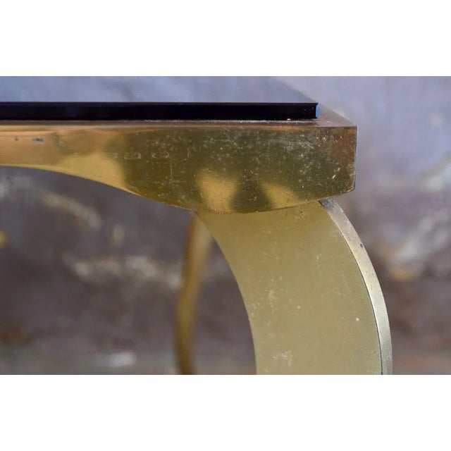 Vintage French Neo-Louis XVI Black Glass Coffee Table, 1960s For Sale - Image 6 of 18