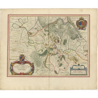 Antique Blaeu Map of Sedan & Donchery, 1642 For Sale