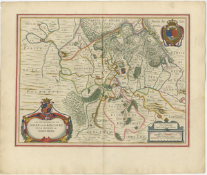 Antique Blaeu Map of Sedan & Donchery, 1642
