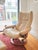 Here's a Classic Wing Stressless Ekhornes recliner and ottoman that features all leather upholstery and solid wood bases....