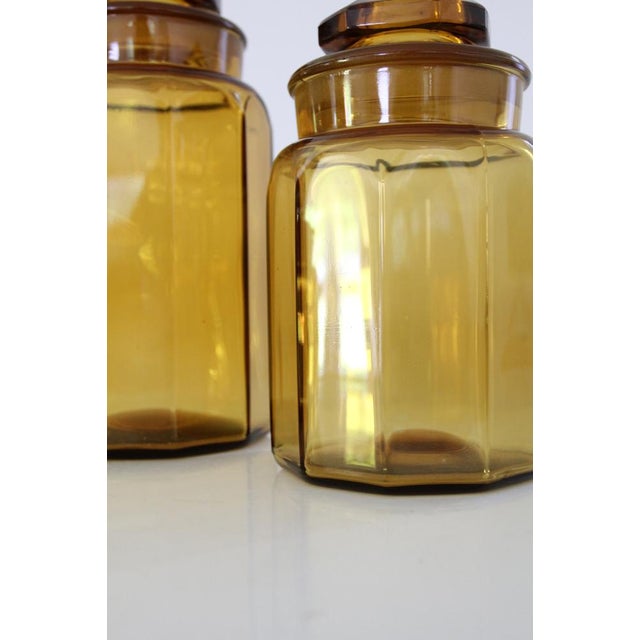 Antique Amber Glass Jars Set of 3 Chairish