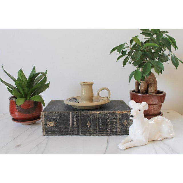 Farmhouse Vintage Maple City Pottery Salt Glaze Taper Candle Holder For Sale - Image 3 of 8
