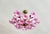 1980s Italian Style Pink Floral Crystal Flush Mount Chandelier, 3-Light For Sale - Image 6 of 17