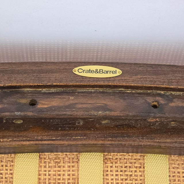 Coffee Crate & Barrel "Blake" Leather Chairs and Ottoman For Sale - Image 8 of 11