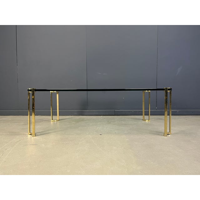 Brass and Glass Coffee Table in the style of Peter Ghyczy, 1970s For Sale - Image 13 of 13