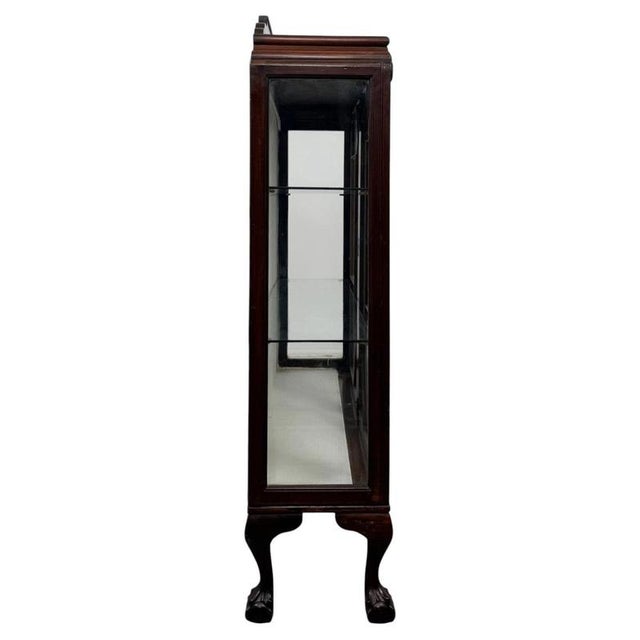 Antique Early 20th Century English Edwardian Mahogany Vitrine Cabinet For Sale - Image 6 of 11