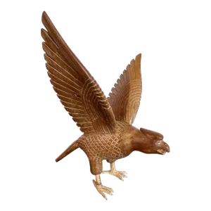 Vintage Wood Falcon Carving