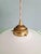 Art Deco Pendant Light in White Opaline Glass and Uranium Glass, France, 1920s For Sale - Image 6 of 12