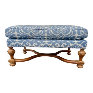 Mid 20th Century Baker Furniture Large Upholstered Ottoman For Sale