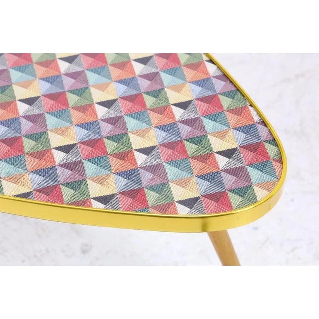Vintage Flower Table with Colorful Checkered Pattern, 1960s For Sale - Image 6 of 9