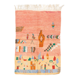 Mid Century Moroccan Rug 4'1" X 5’10"