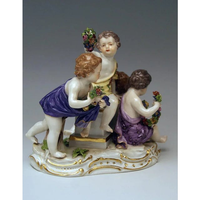 Ceramic Model 2502 Cupids Figurine by Kaendler for Meissen For Sale - Image 7 of 10