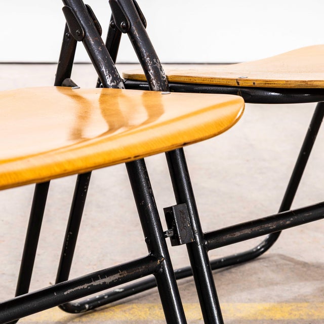 Wood German University Folding Dining Chairs, 1960s, Set of 4 For Sale - Image 7 of 14