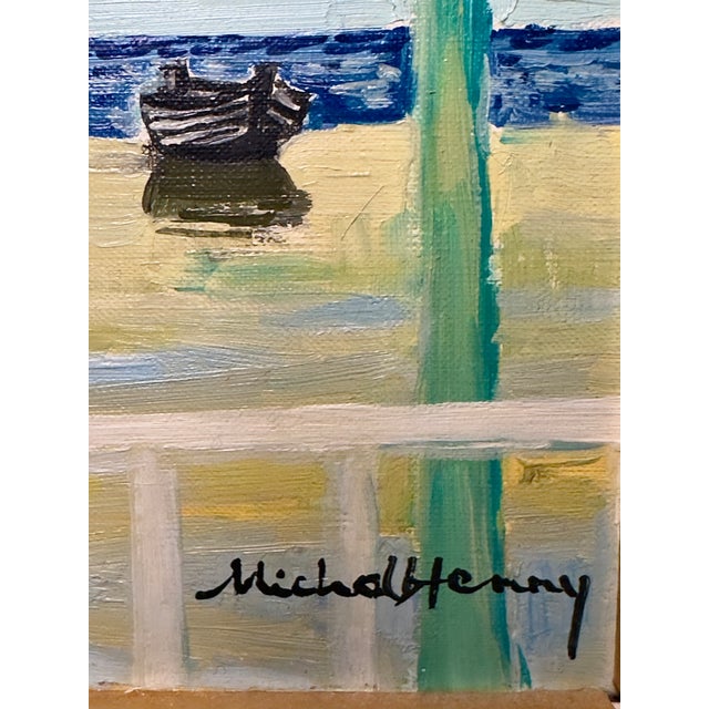 A luminous original oil on canvas by celebrated French painter Michel-Henry (1928–2016), depicting a sun-drenched coastal...