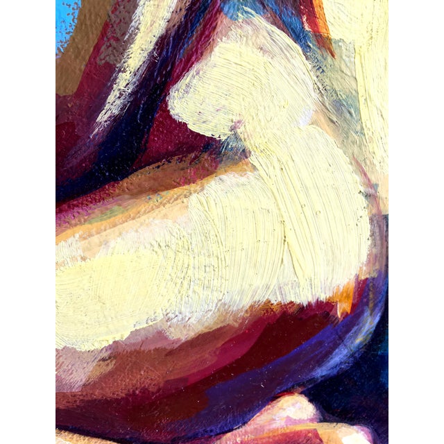 Blue Victoria Nude Woman Original Painting Large Wall Decor by Artist Valeriya Serova For Sale - Image 8 of 10