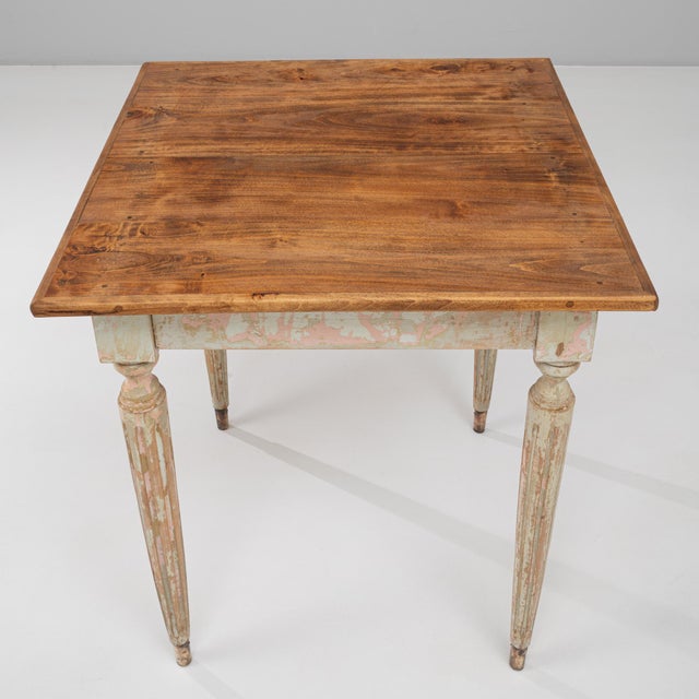 20th Century French Gustavian Wood Patinated Side Table For Sale - Image 9 of 18