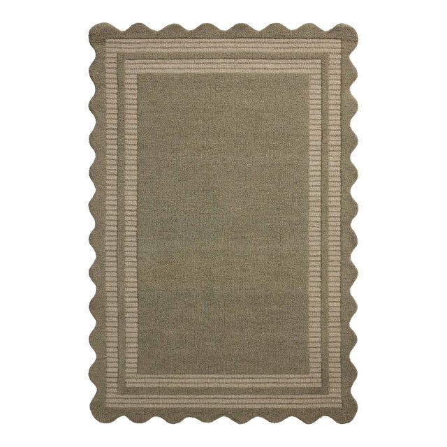 Chris Loves Julia x Loloi Scottie Olive / Pebble 18" x 18" Sample Rug For Sale