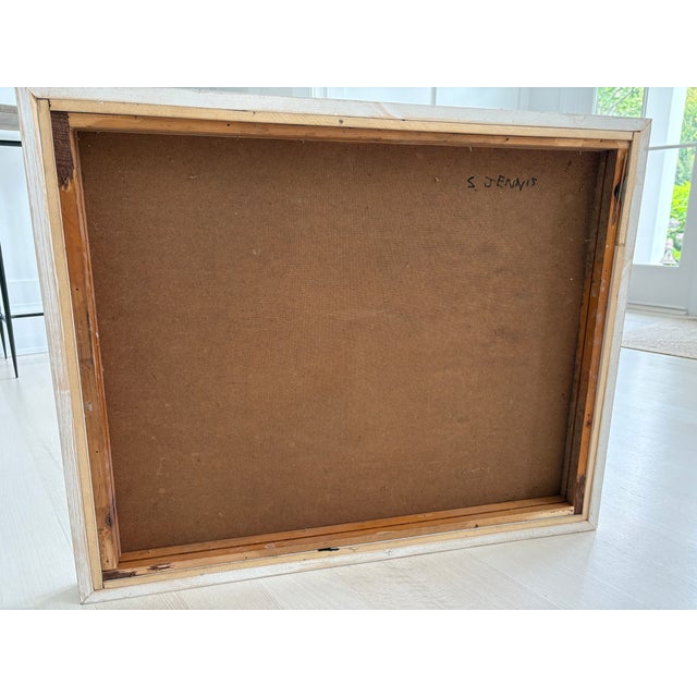 Late 20th Century Midcentury Modern Abstract Expressionist Oil on Canvas Painting, Signed Steven Jennis, American, Framed For Sale - Image 11 of 12