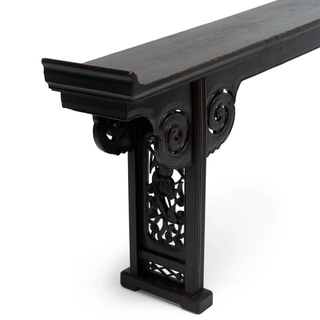 Chinese Hardwood Altar Table with Clouds and Dragons, c. 1900 For Sale - Image 4 of 8