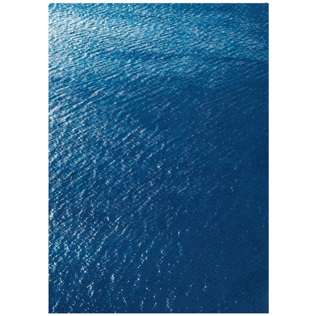 Blue "Smooth Bay in the Mediterranean" Contemporary Diptych on Watercolor Paper Cyanotype - Set of 2 For Sale - Image 8 of 11