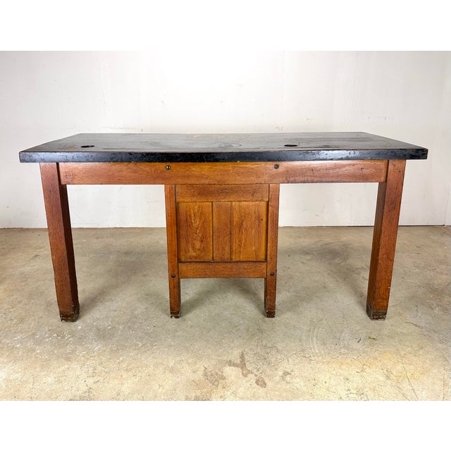 Early 20th Century Oak School Laboratory Table / Worktable / Desk ...