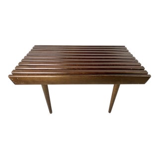 Mid-Century Modern Walnut Slatted Bench/Table For Sale