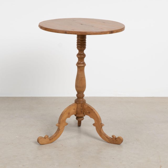 19th Century Swedish Pine Small Pedestal Side Table For Sale - Image 14 of 14