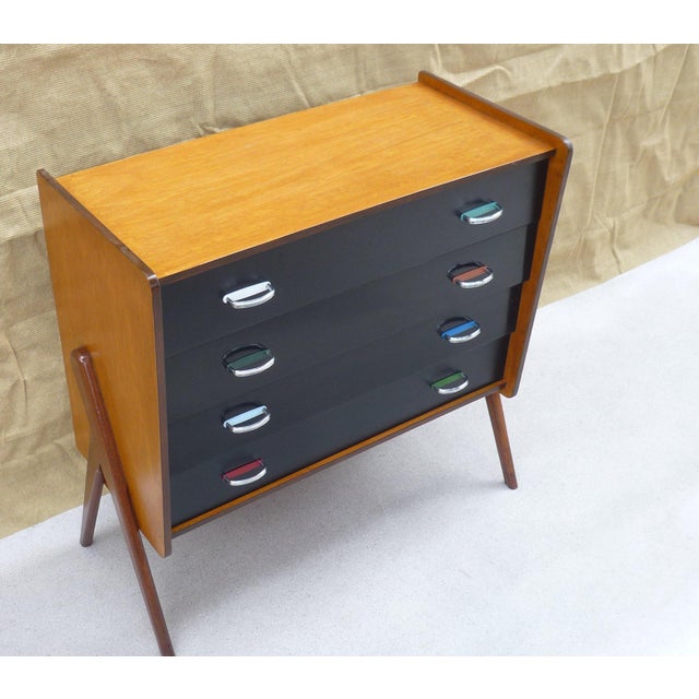 Vintage Four-Drawer Chest of Drawers, 1950s For Sale - Image 3 of 8