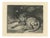W. Wise, Sleeping Hound with a Plumed Helmet, 1880, Etching For Sale