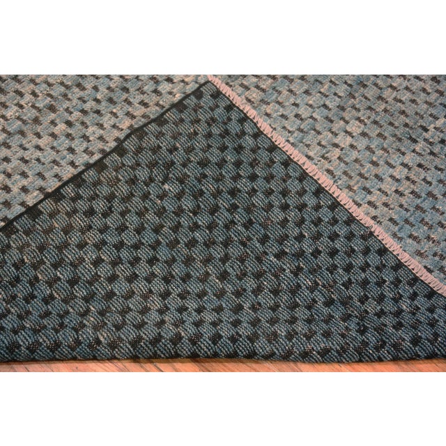 Textile Nazmiyal Collection Blue Grey Allover Brown Modern Wool Rug For Sale - Image 7 of 7