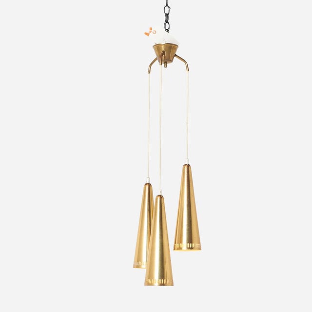 Mid-Century Modern 1950s Three-Armed Pendant by Mauri Almari for Idman For Sale - Image 3 of 7