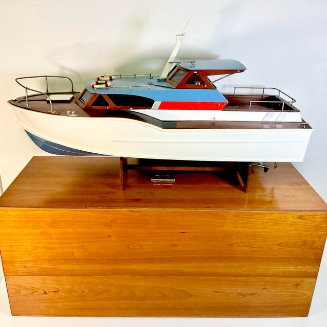 Vintage Home is pleased to present this large scale handmade Boat Model with a power propeller motor and custom...